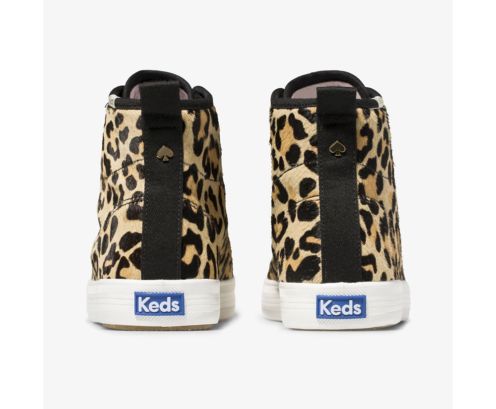 Zapatillas Keds Mujer Marrones - Kate Spade New York Kickstart Hi Leopard Calf Hair - 942-XBUMGI